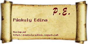 Páskuly Edina névjegykártya